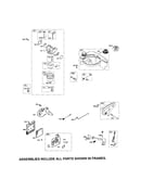 Carburetor/fuel tank/muffler
