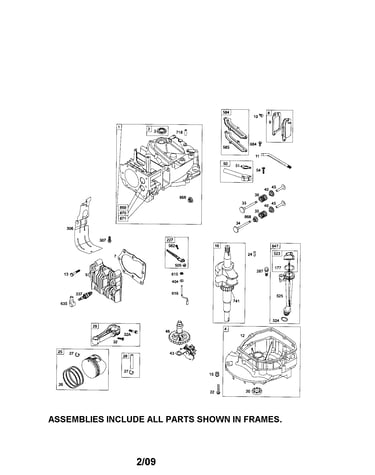 Cylinder/crankshaft/sump