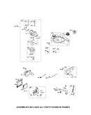 Carburetor/fuel tank/muffler