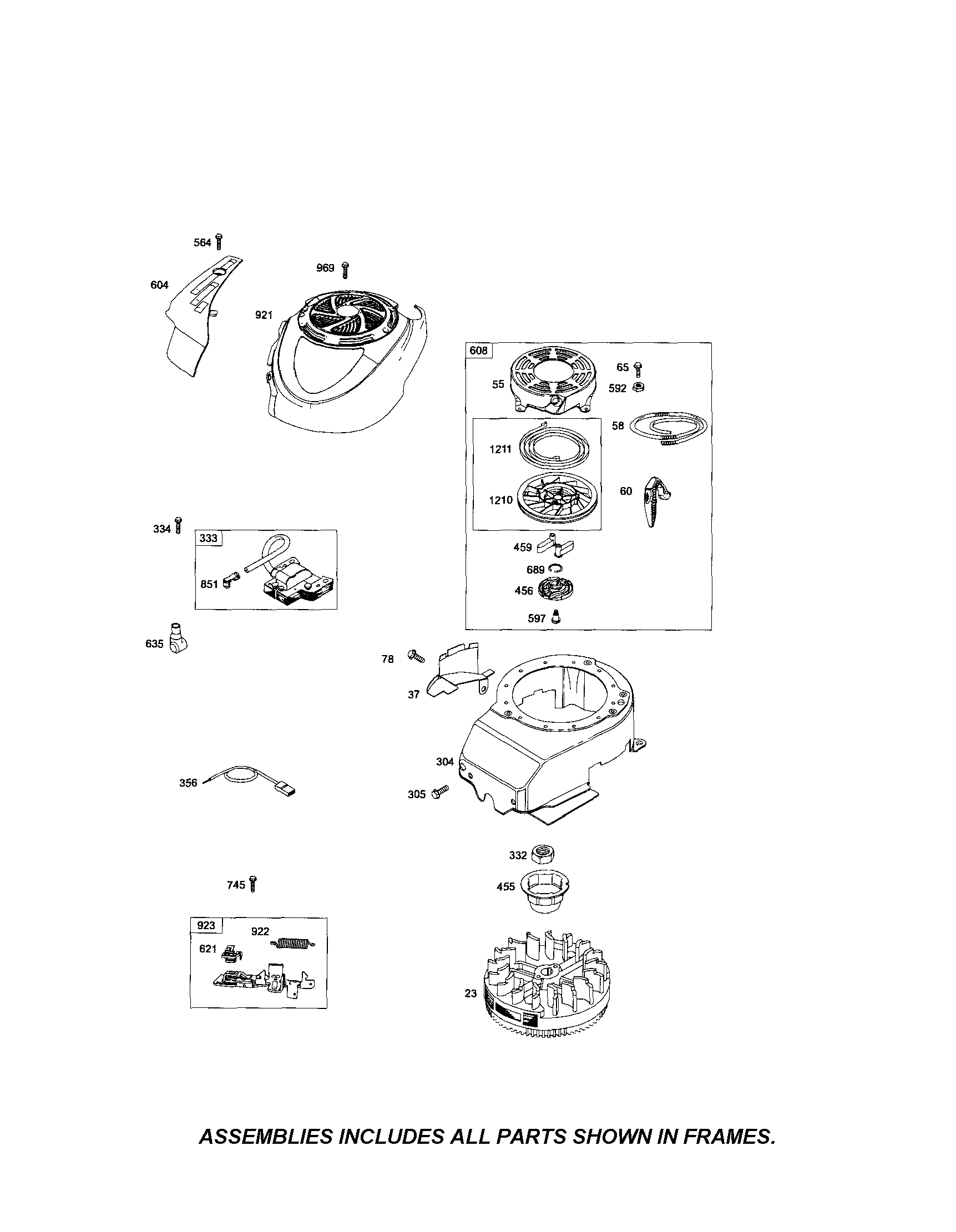 REWIND STARTER/BLOWER HOUSING