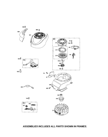 Rewind starter/blower housing
