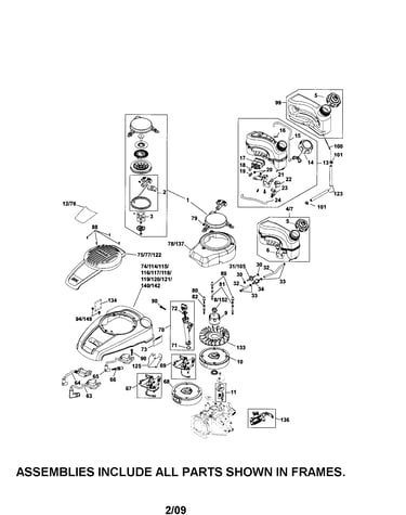 Fuel tank/recoil starter
