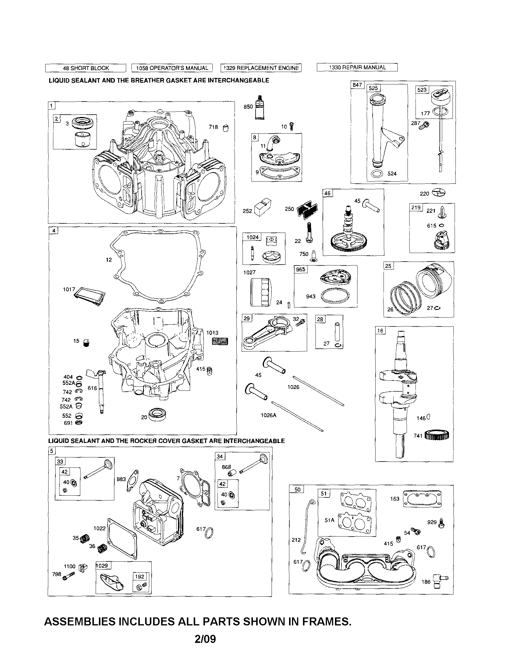 Cylinder/crankshaft/manifold