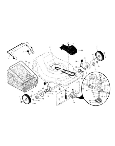 Drive control/gear case/wheels