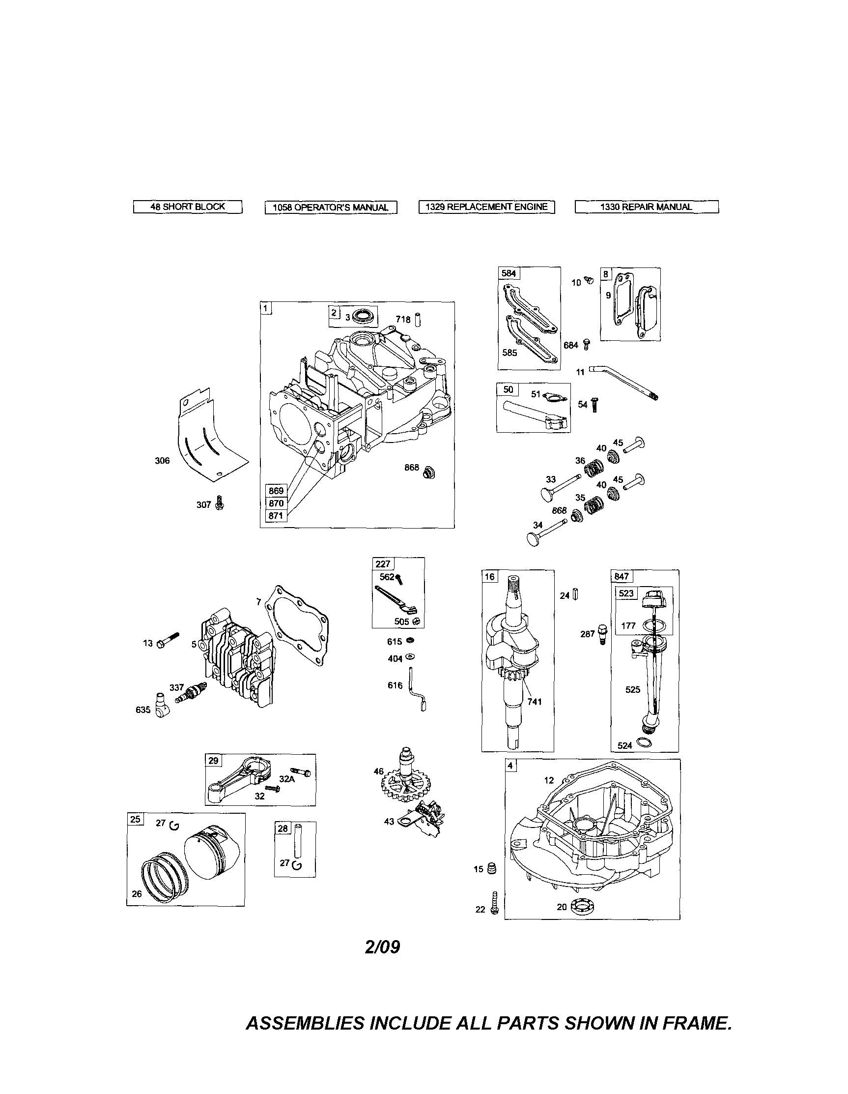 Cylinder/sump/crankshaft
