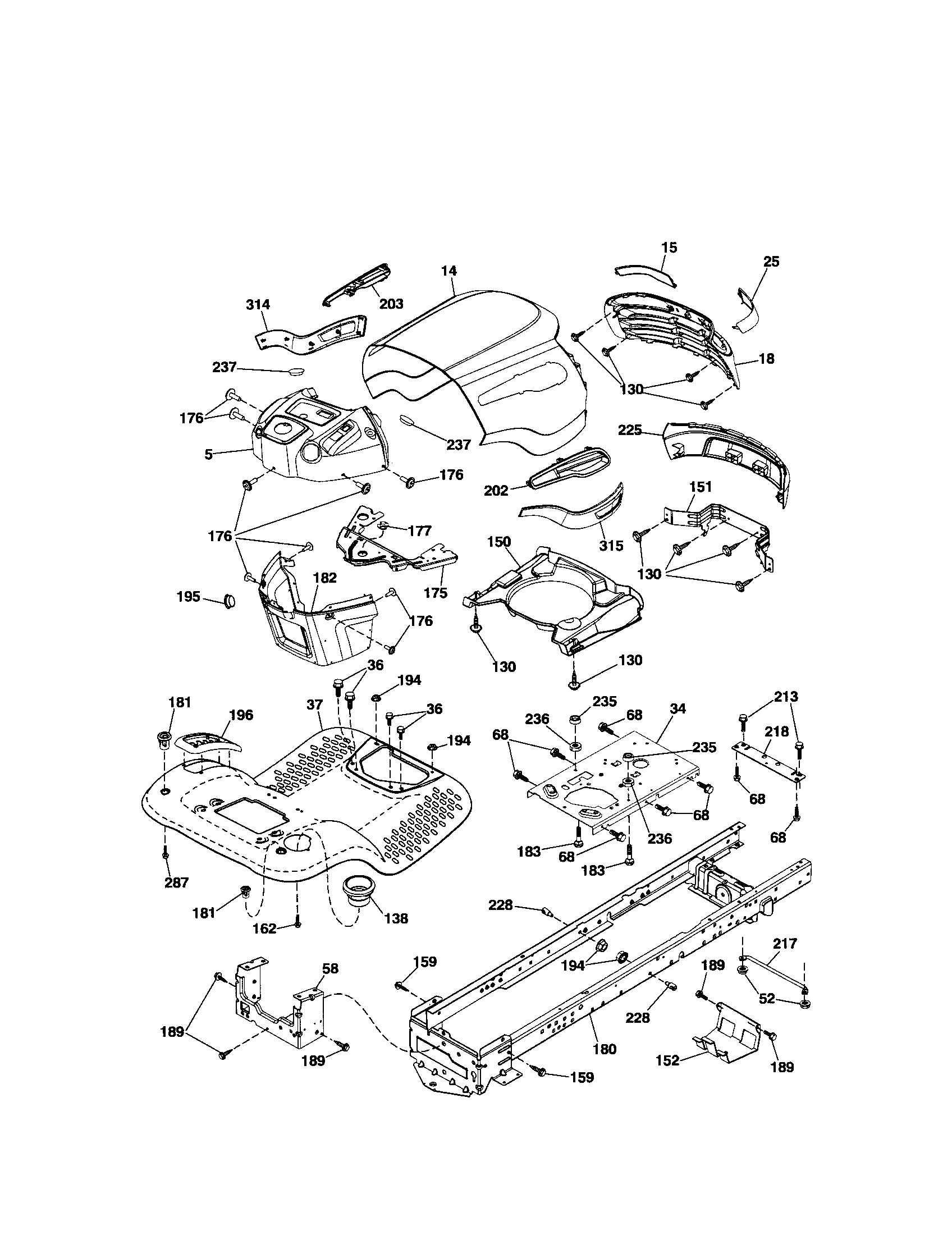 Craftsman yt3000 deck discount parts