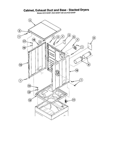 Cabinet/exhaust duct/base