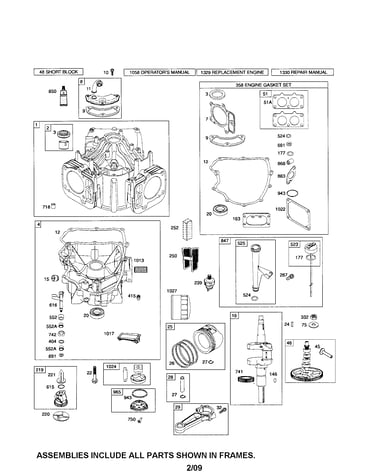 Cylinder/sump/crankshaft