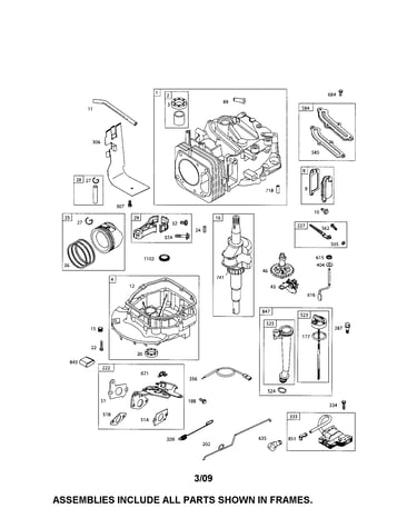 Cylinder/crankshaft/sump