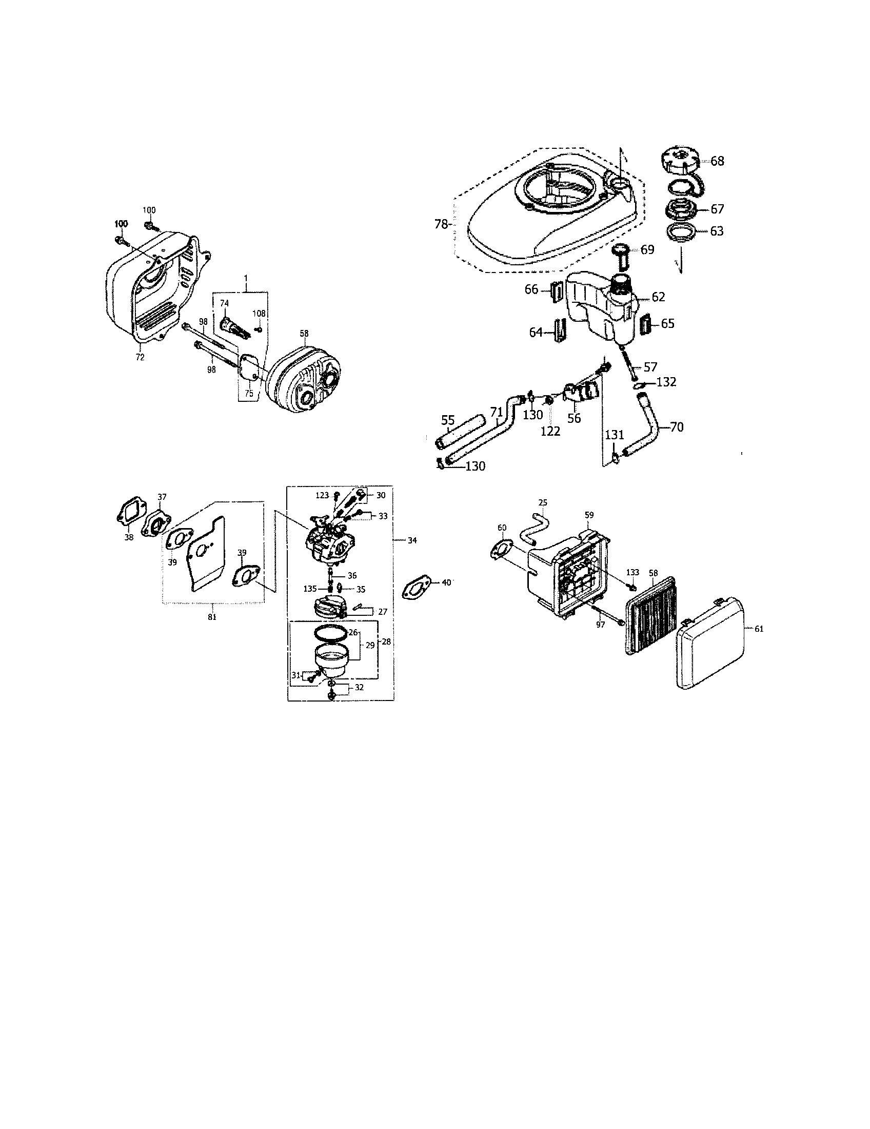 Carburetor/muffler