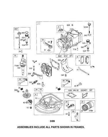 Cylinder/crankshaft/sump