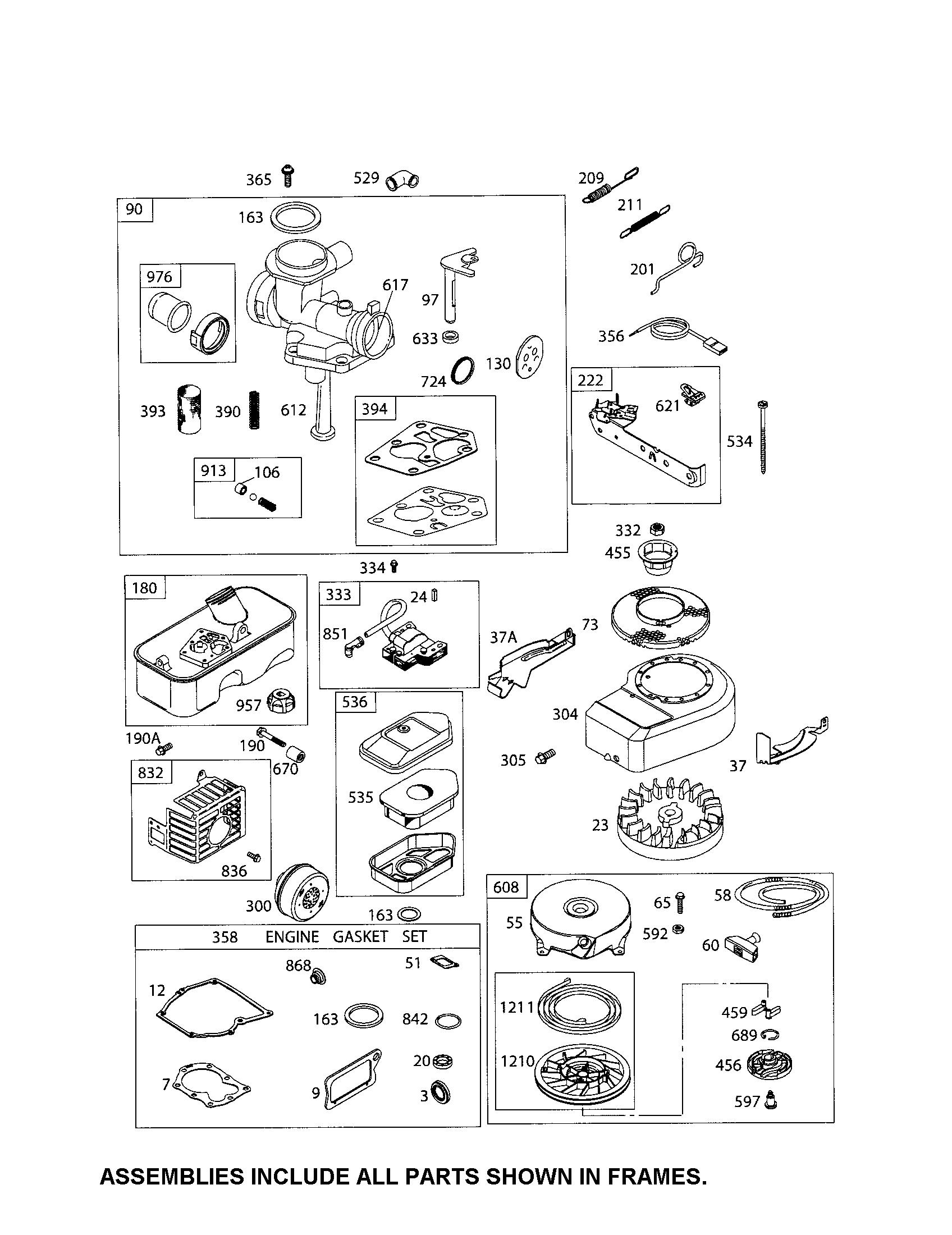 Carburetor/rewind starter