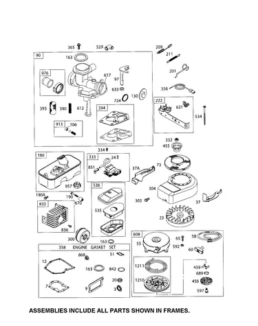 Carburetor/rewind starter