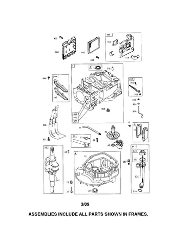 Cylinder/crankshaft/sump