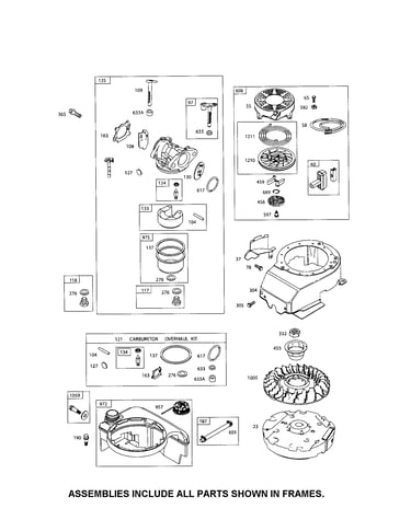 Carburetor/rewind starter