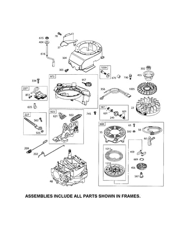 Fuel tank/rewind starter
