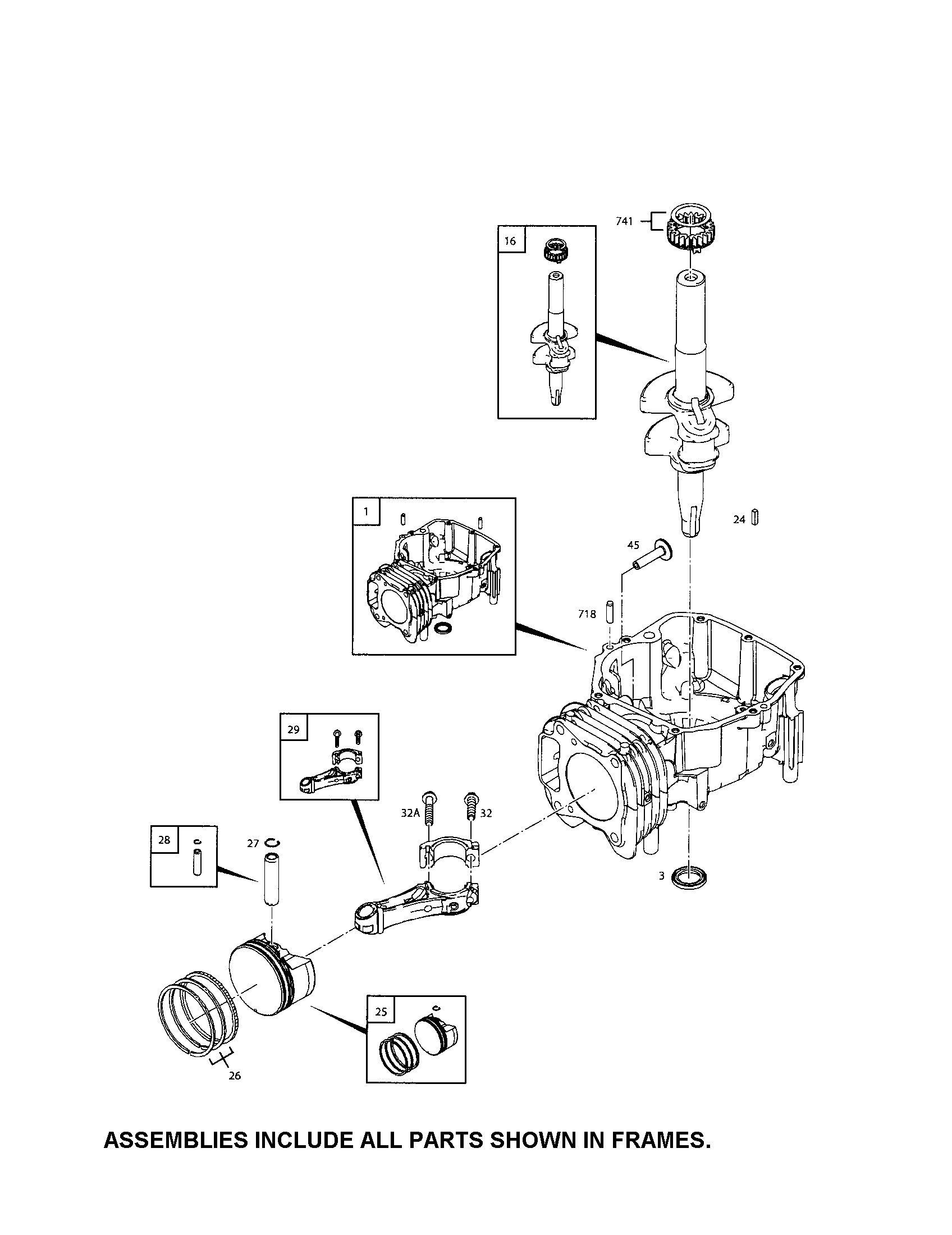 Cylinder/crankshaft