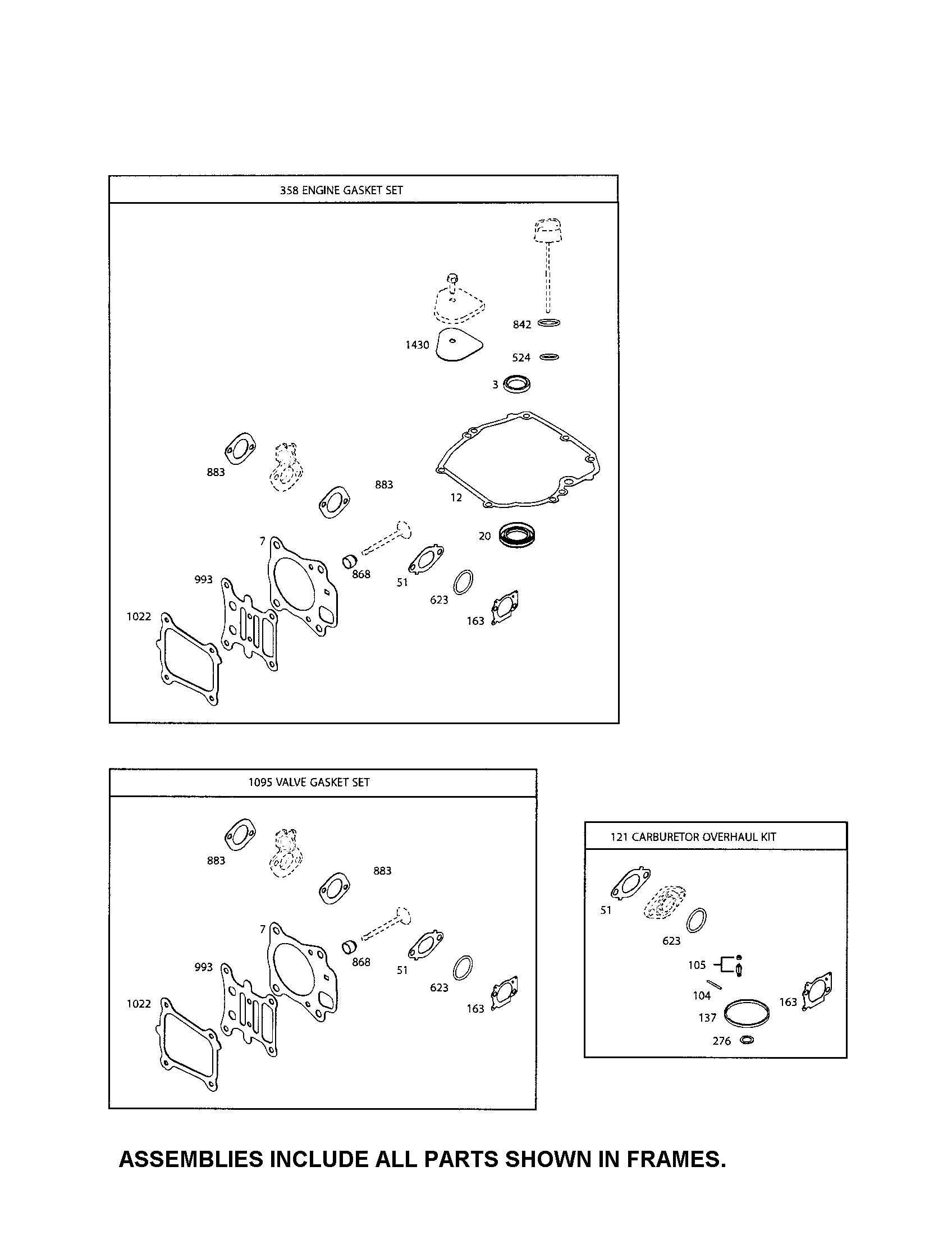 Gasket sets/carburetor kit