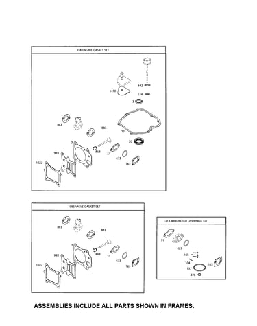 Gasket sets/carburetor kit