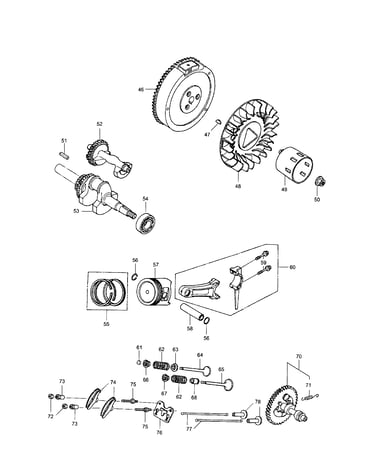 Flywheel/crankshaft