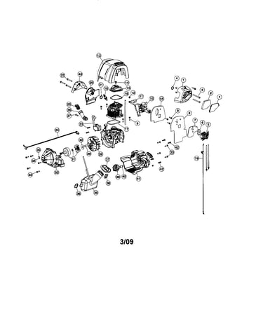 Fuel tank/muffler/flywheel
