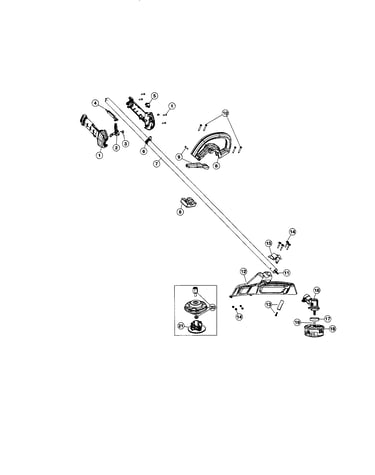Driveshaft/handle/shield