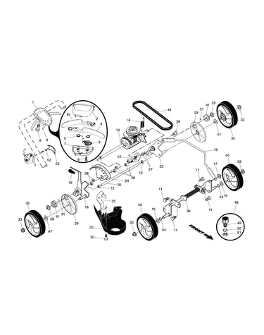 Drive contro/gear case/wheels