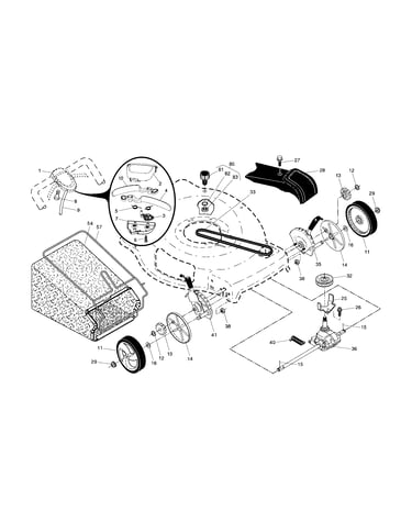 Drive control/gear case/wheels