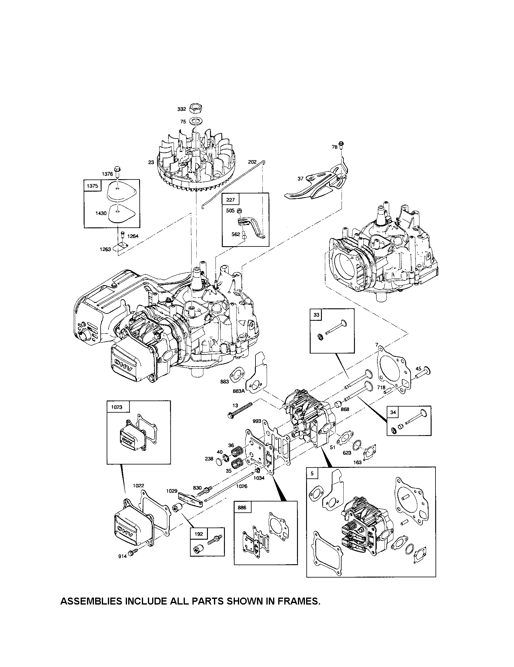 Head-cylinder/flywheel