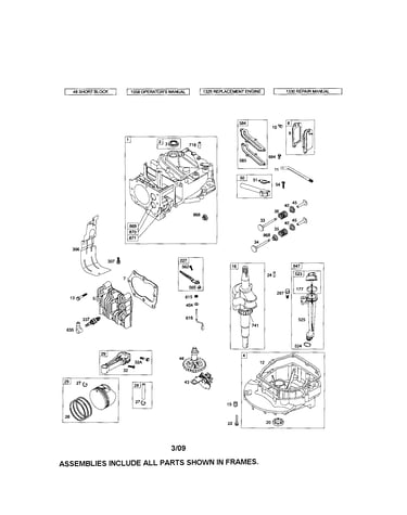 Cylinder/crankshaft/sump