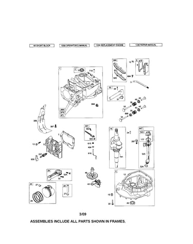 Cylinder/crankshaft/sump