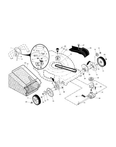 Drive control/gear case/wheels