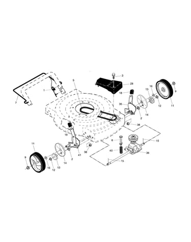 Drive control/gear case/wheels