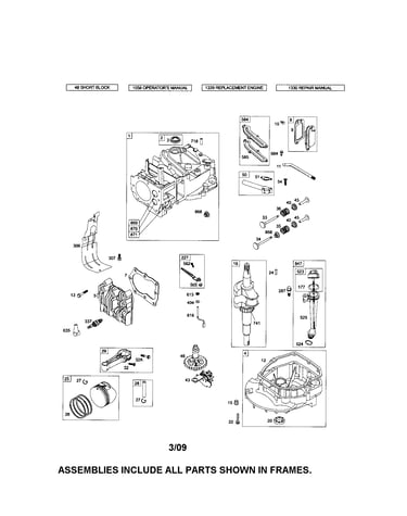 Cylinder/crankshaft/sump