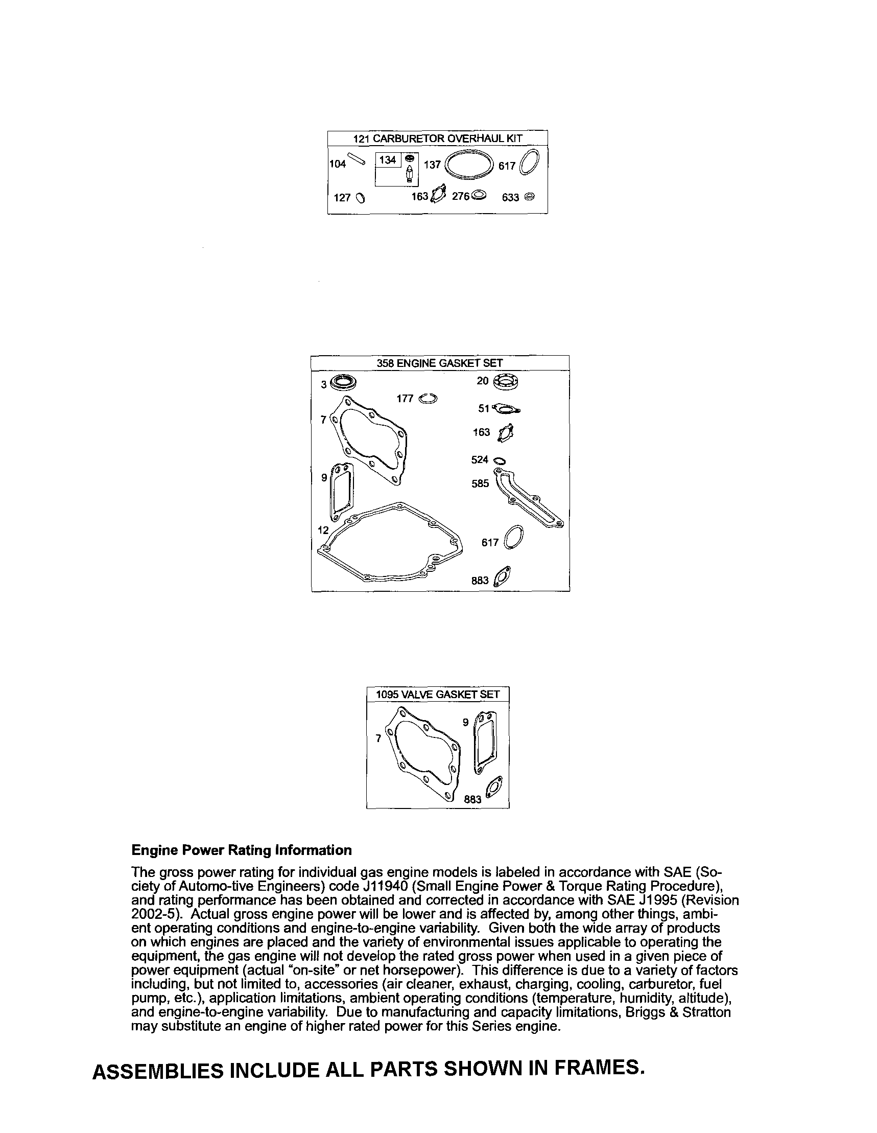 Gasket sets