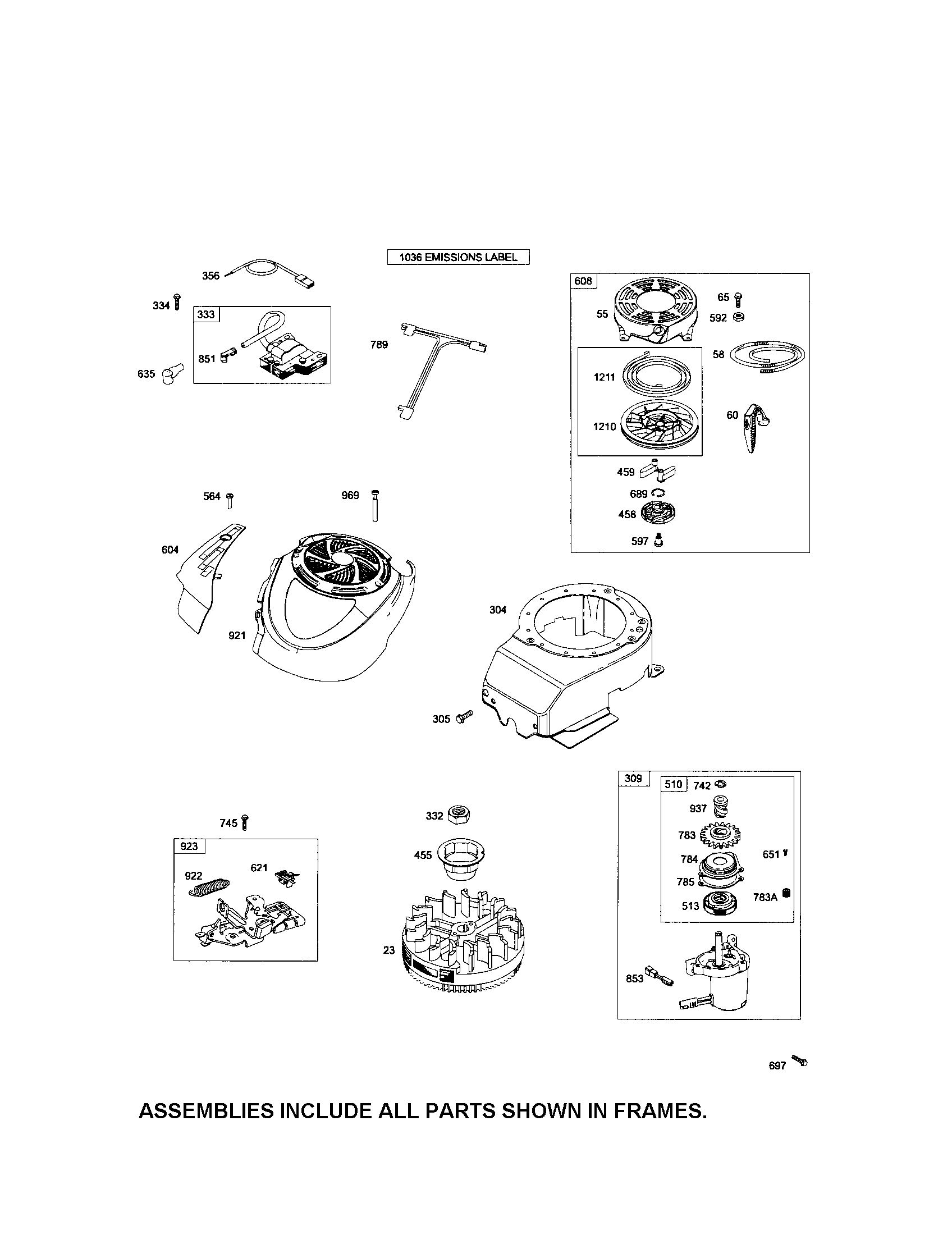 Rewind & motor starters/flywheel