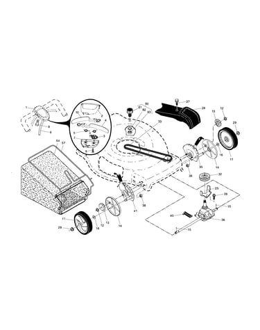 Drive control/gear case/wheels