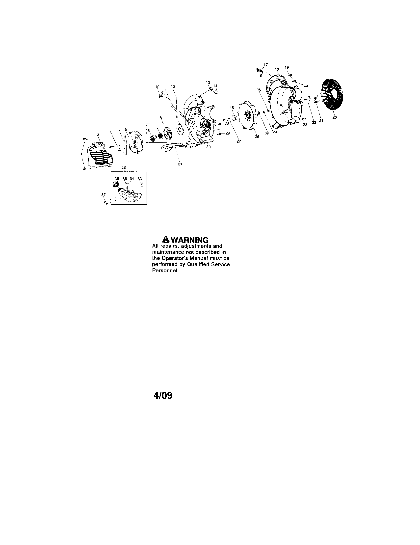 SCROLL/HANDLE/FUEL TANK