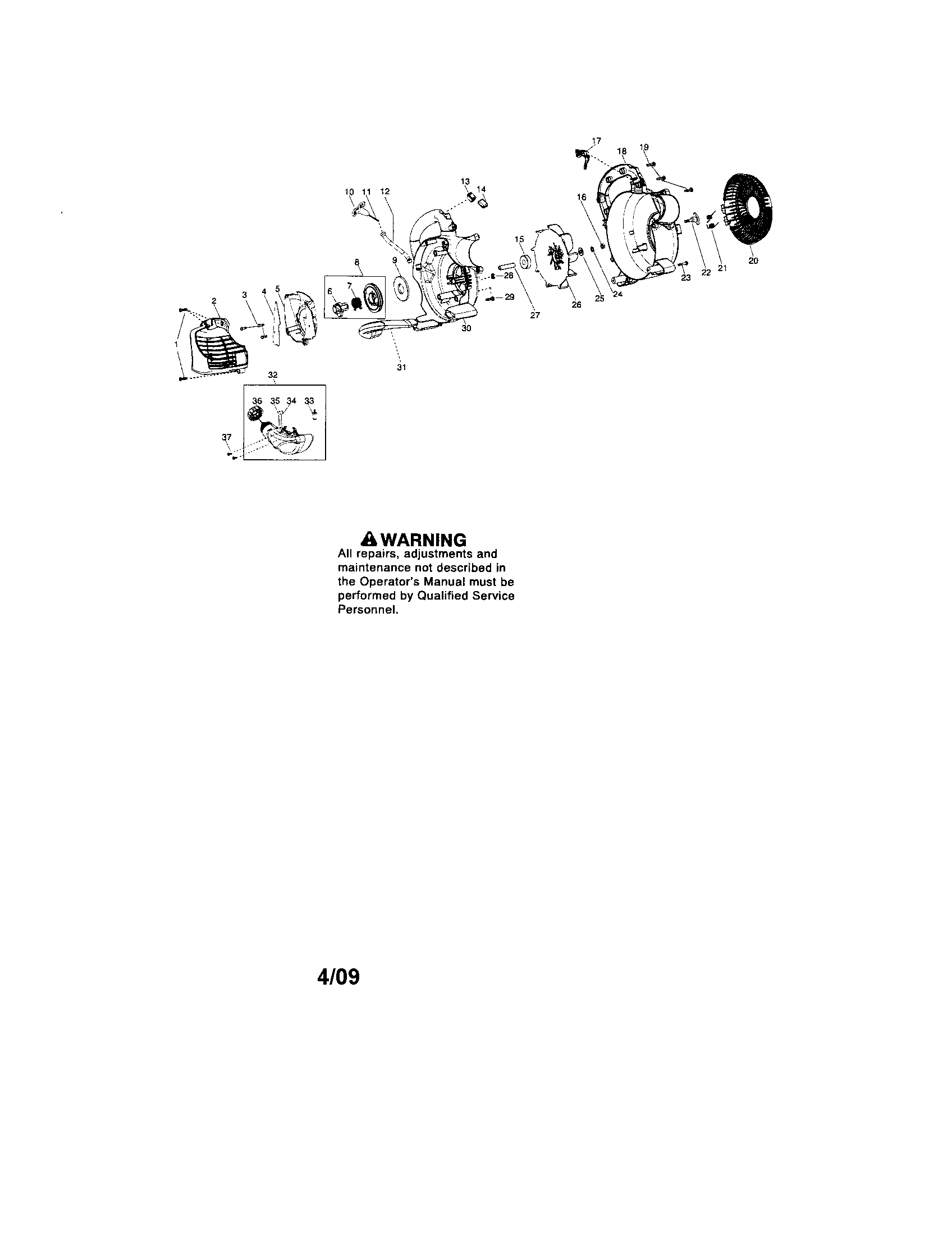 Scroll/handle/fuel tank