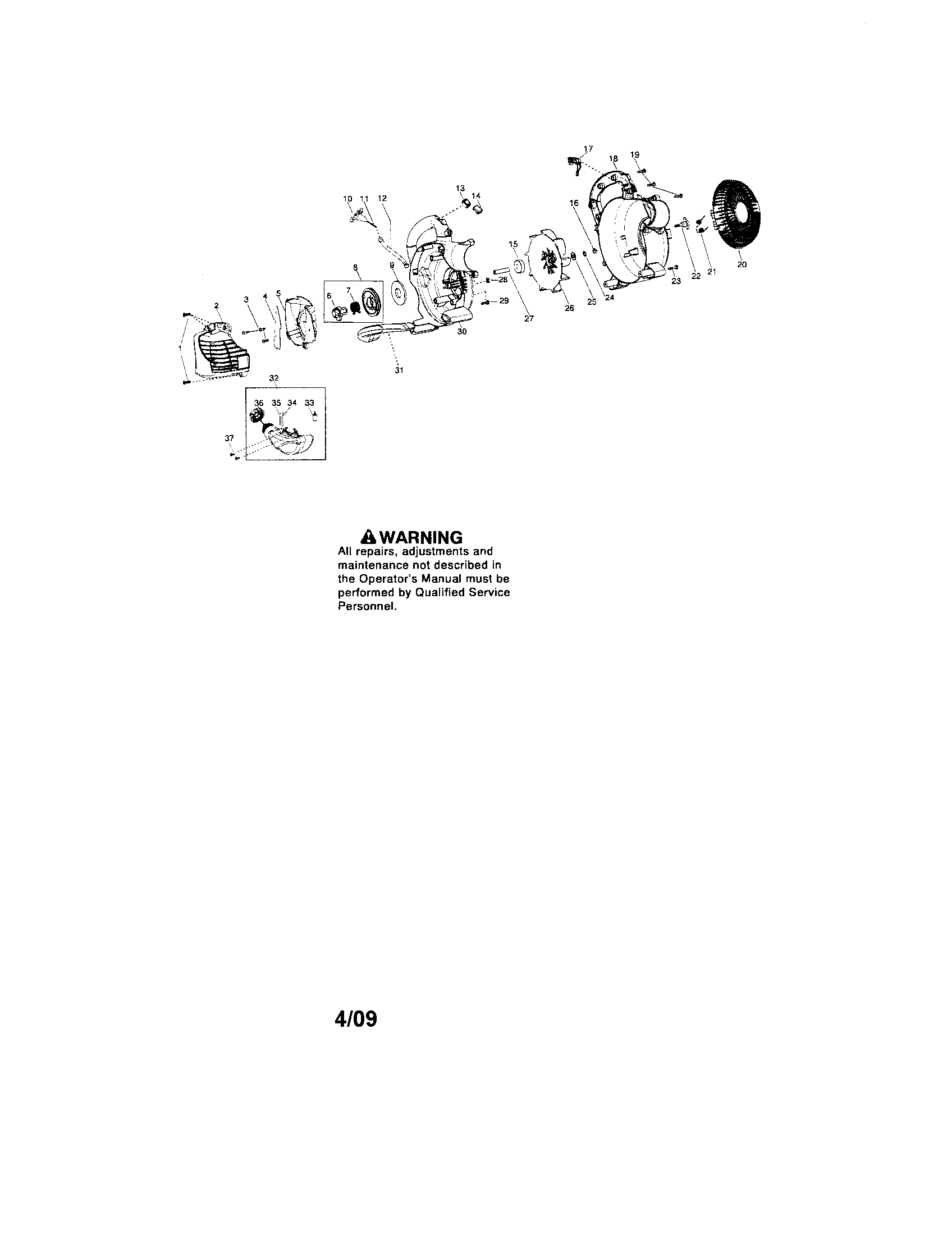 Scroll/handle/fuel tank