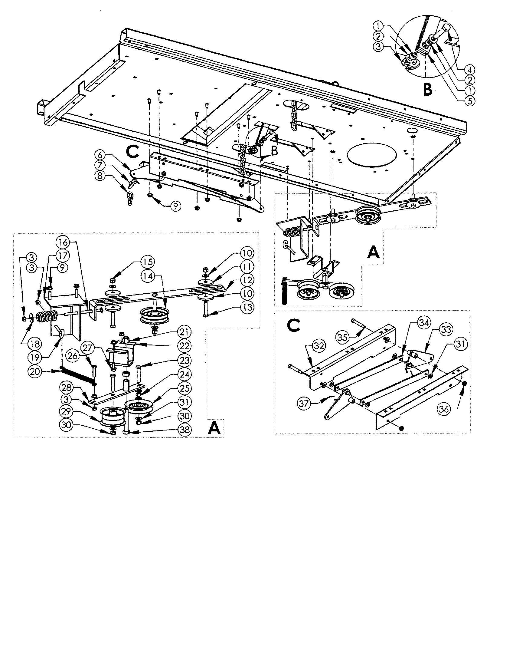 Sliding weldment/pulleys