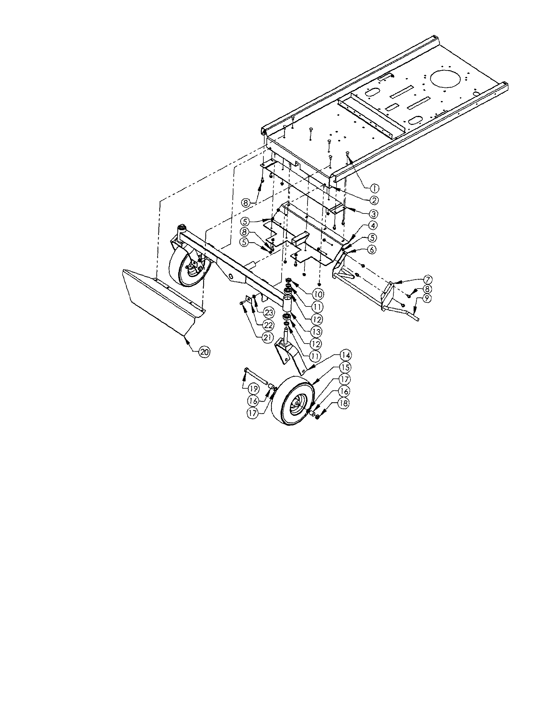 Pivot housing/caster weldment