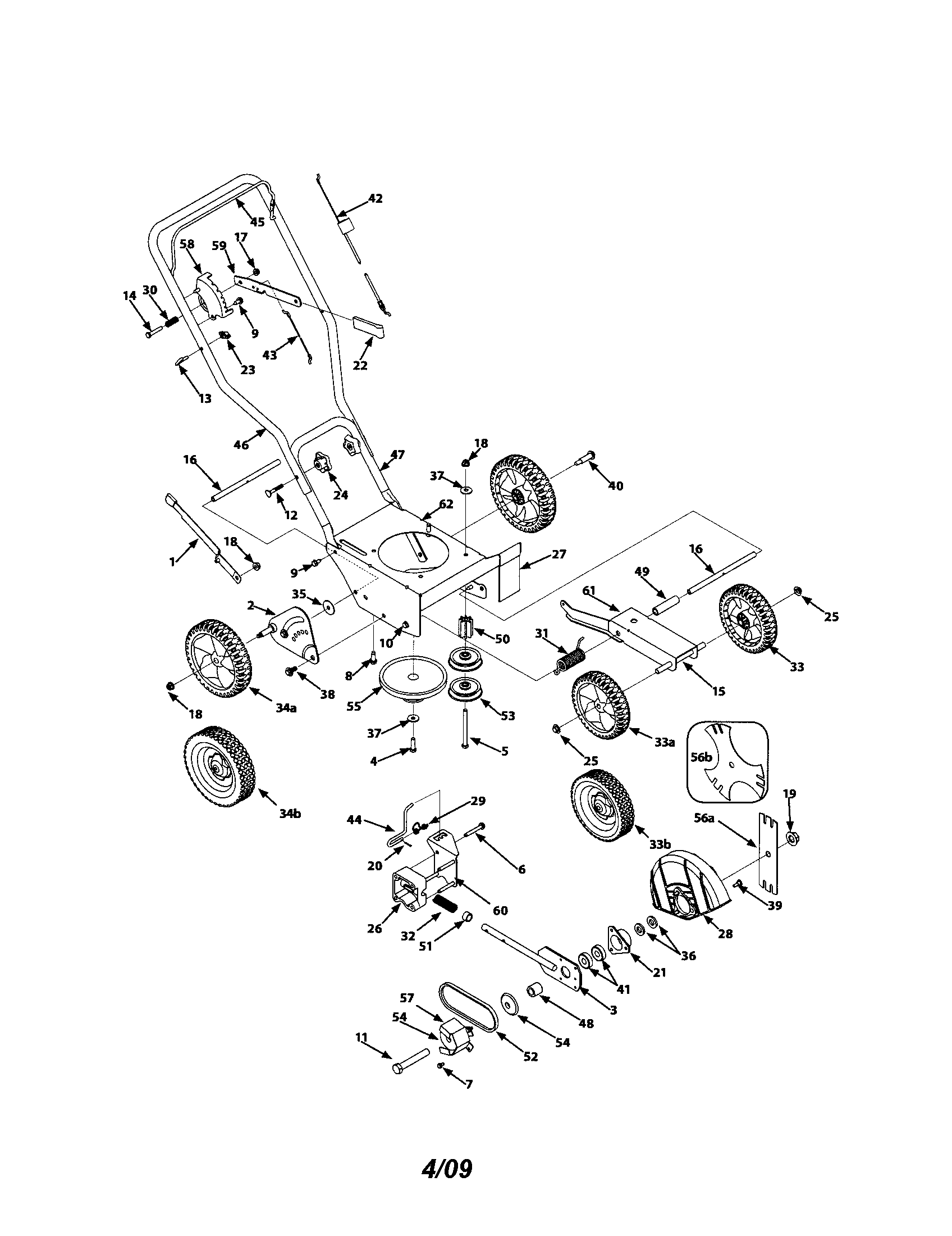 Handle/frame/wheel