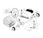 Craftsman 91725450 drive control/gear case/wheels diagram