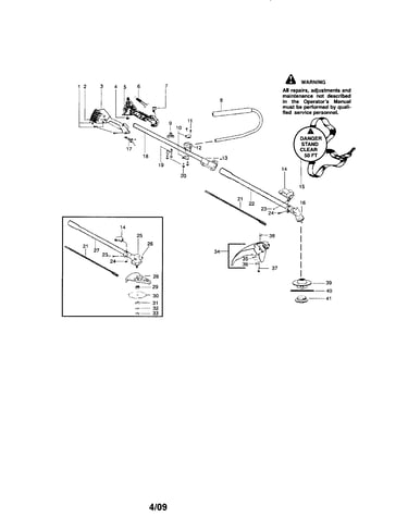 Handle/drive shaft/shield