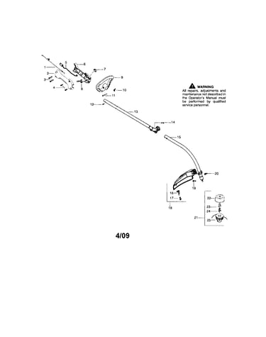 Handle/driveshaft/shield