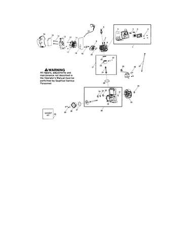 Muffler/crankshaft/crankcase