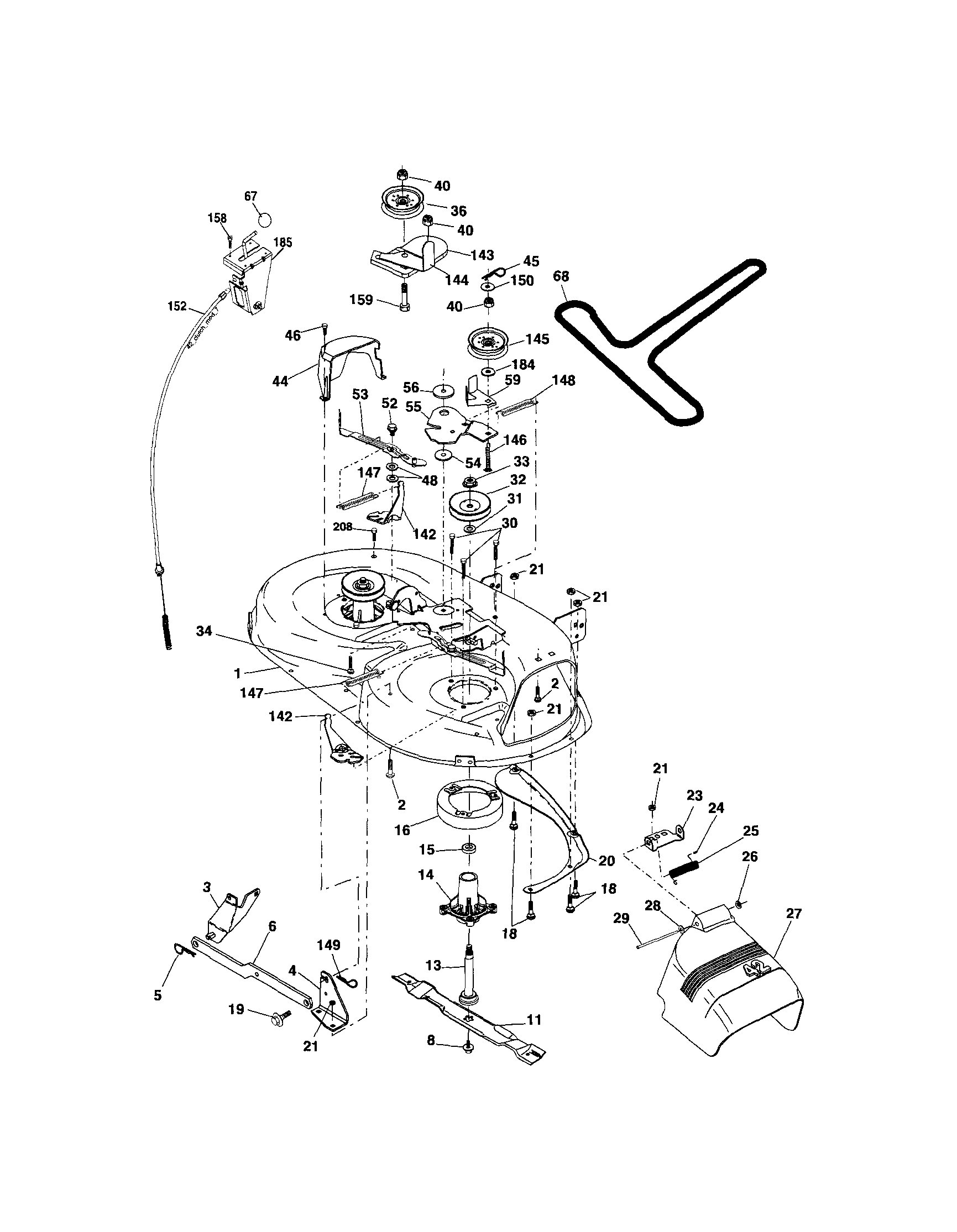 Craftsman lt1000 deck online parts diagram