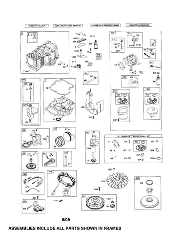 Cylinder/carburetor/crankshaft