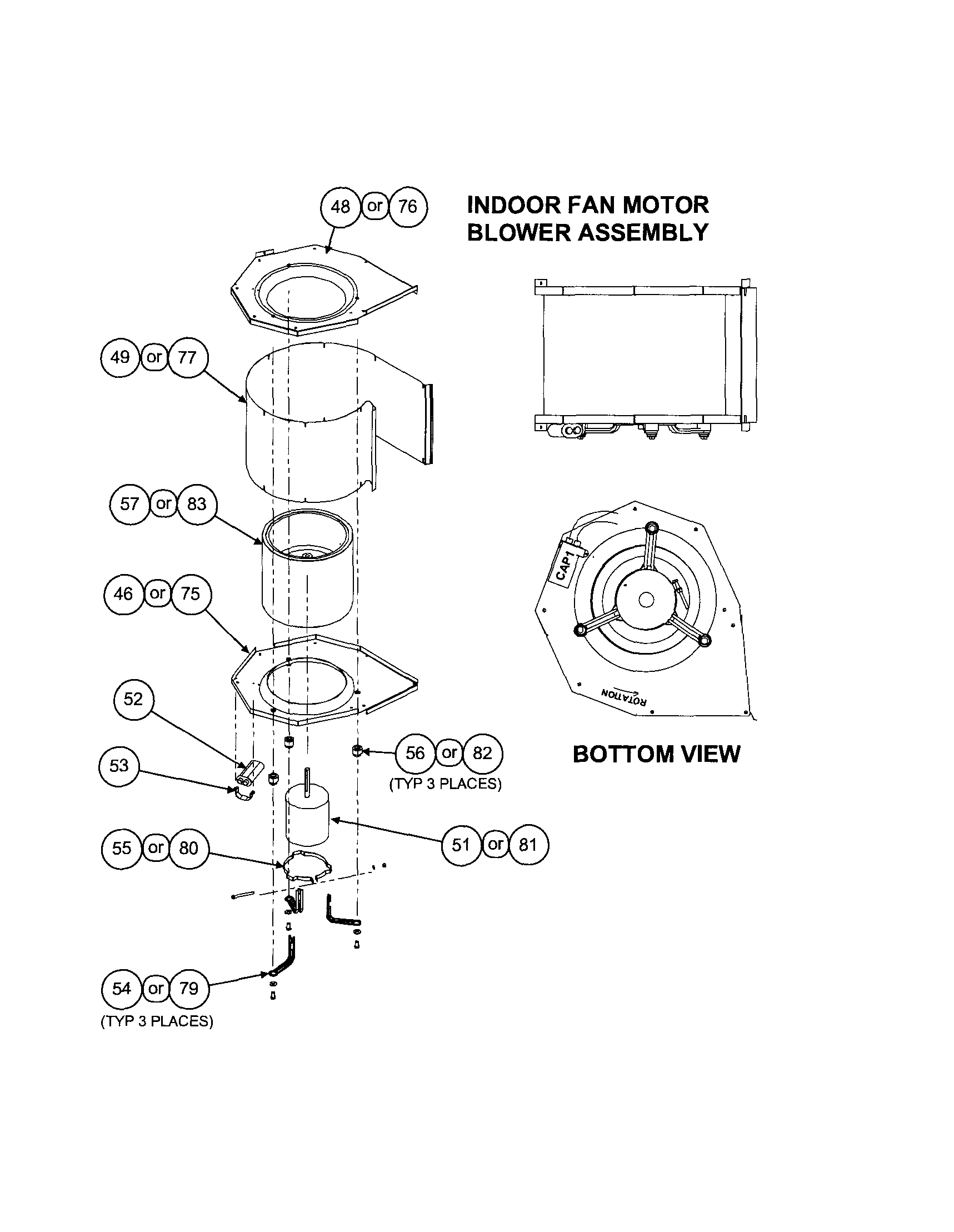 Indoor fan motor blower